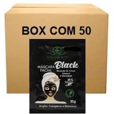 Kit 50 Máscaras Faciais Black em Sachê PhálleBeauty PH019